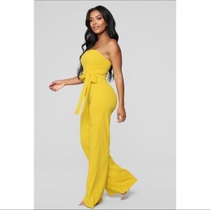 FN - YELLOW TUBE FLARE JUMPSUIT